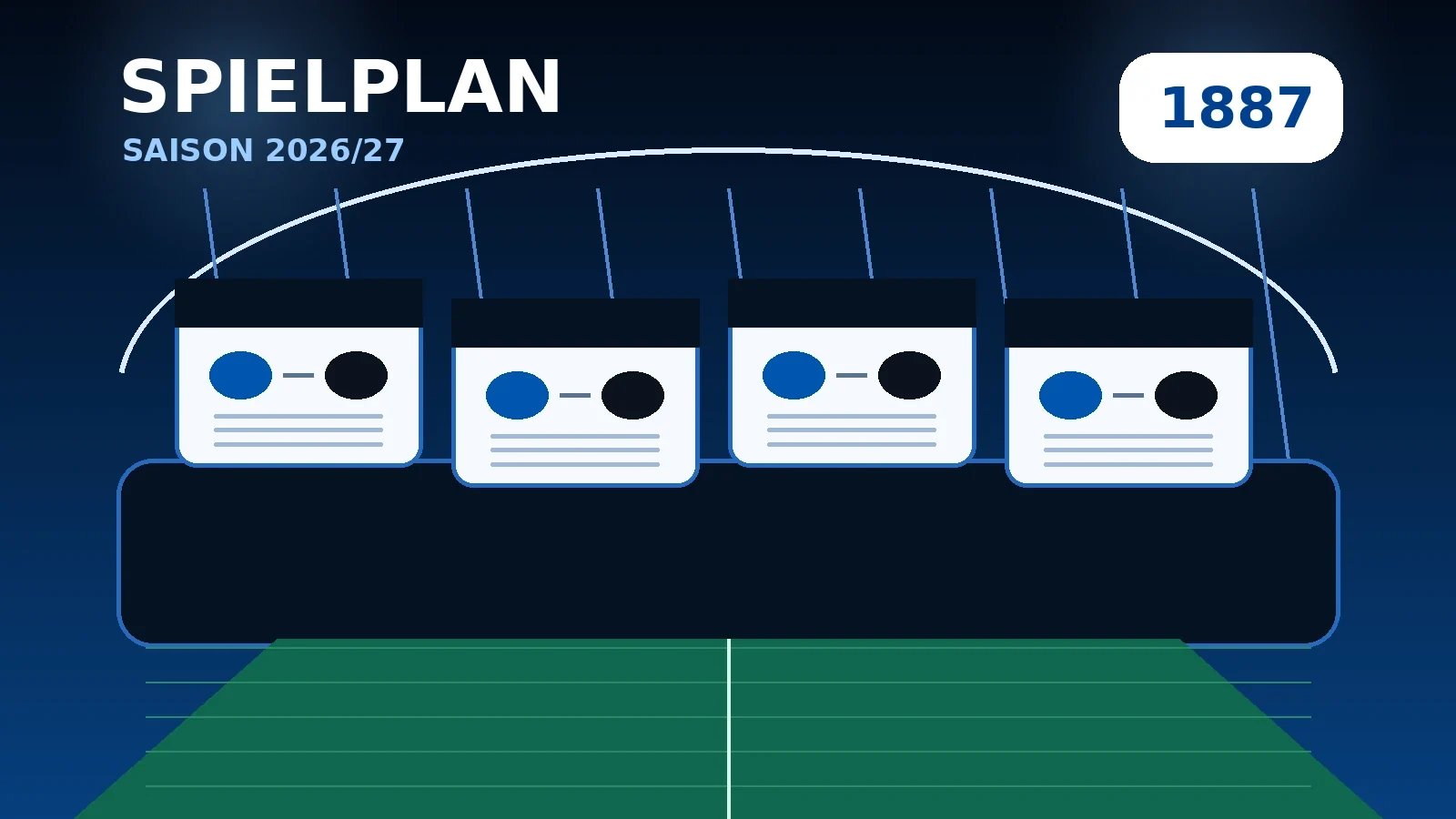 Redaktionelle Illustration zum HSV-Spielplan 2026/27 mit Stadion und Spieltagskarten