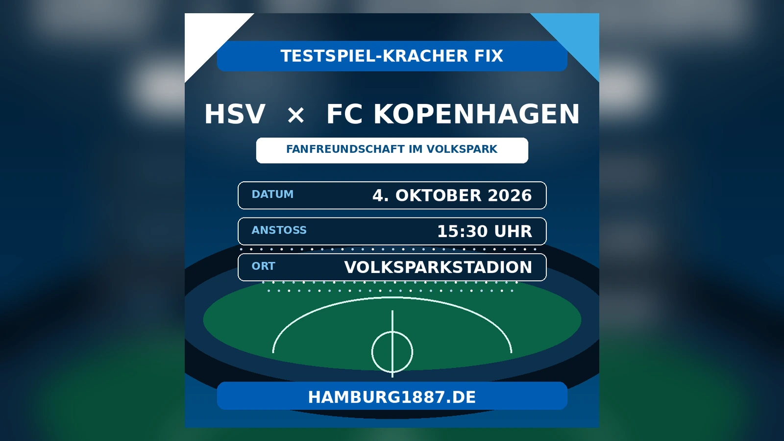 Redaktionelle Grafik zum geplanten Testspiel des Hamburger SV gegen den FC Kopenhagen im Volksparkstadion