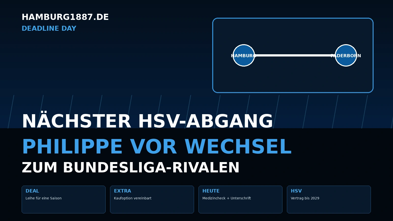 Hamburg1887-Deadline-Day-Grafik zum bevorstehenden Wechsel von Rayan Philippe vom HSV zum SC Paderborn