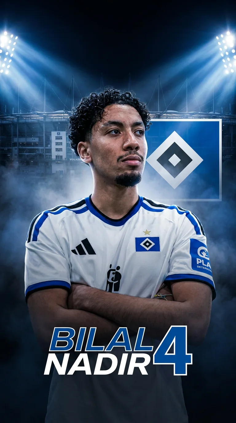 Spielergrafik von Bilal Nadir im HSV-Trikot