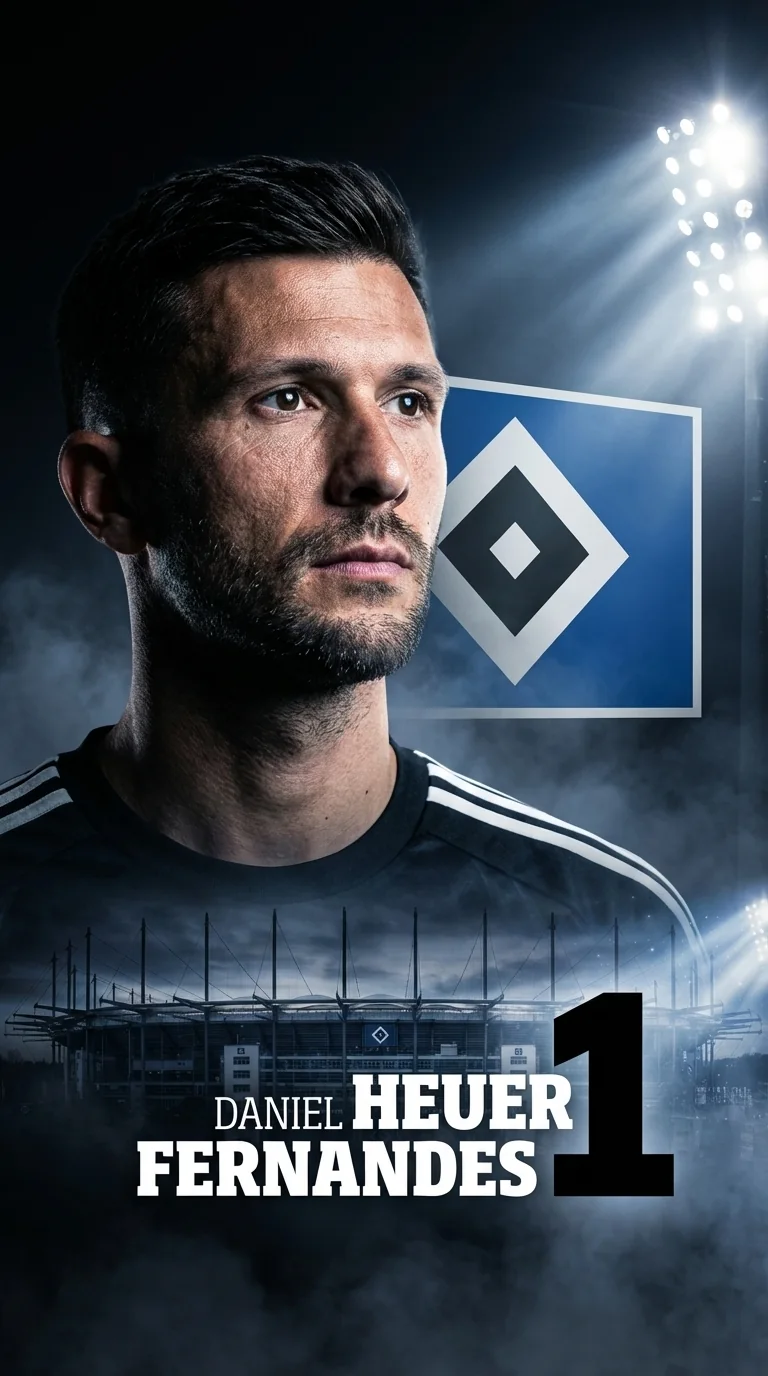 Spielergrafik von Daniel Heuer Fernandes vor dem Volksparkstadion