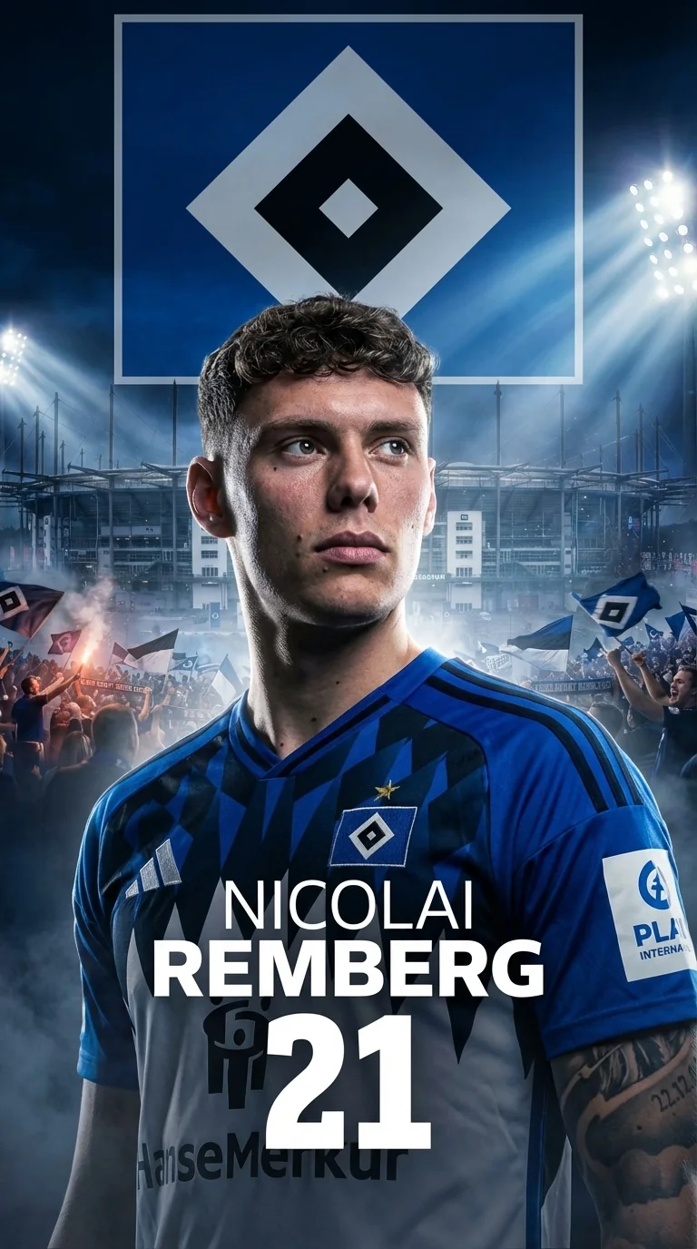 Spielergrafik von Nicolai Remberg im HSV-Trikot