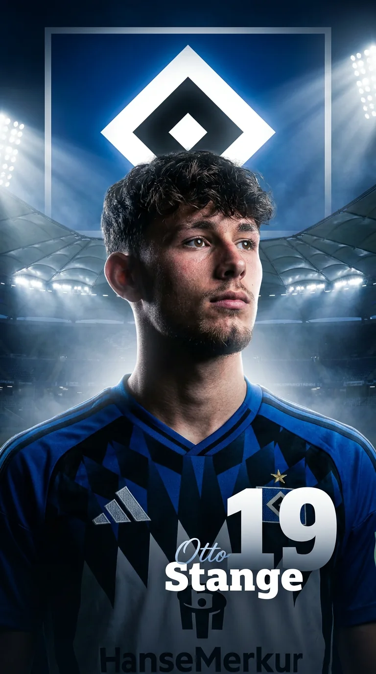 Spielergrafik von Otto Stange im HSV-Trikot