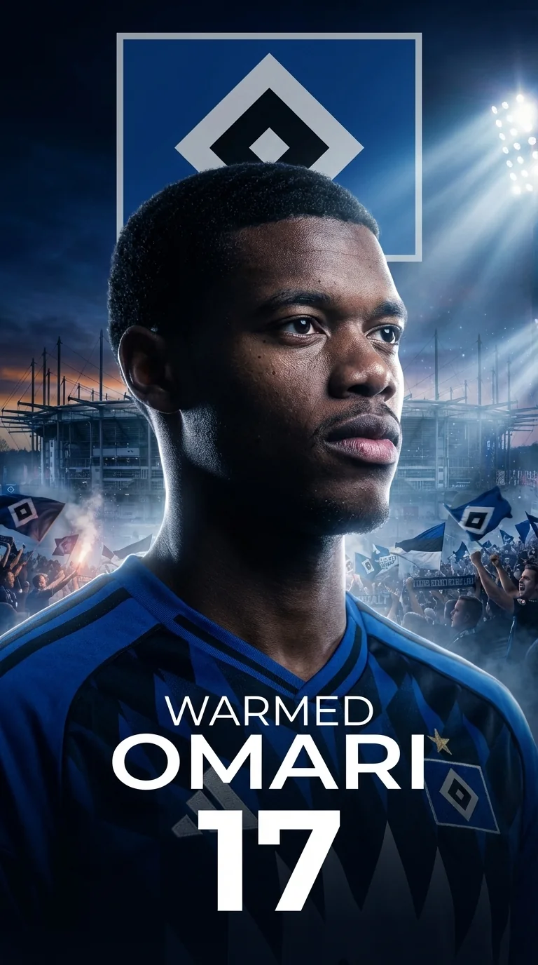 Spielergrafik von Warmed Omari im HSV-Trikot