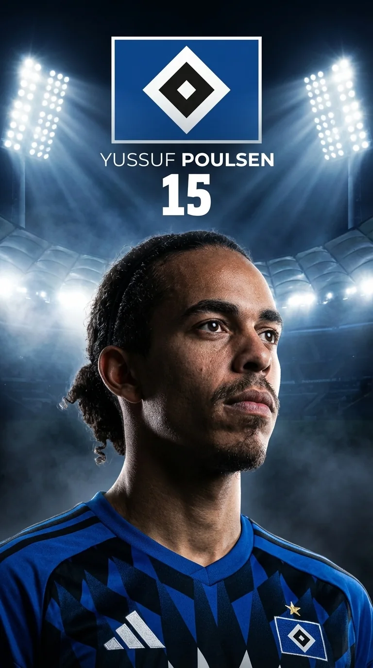 Spielergrafik von Yussuf Poulsen im HSV-Trikot