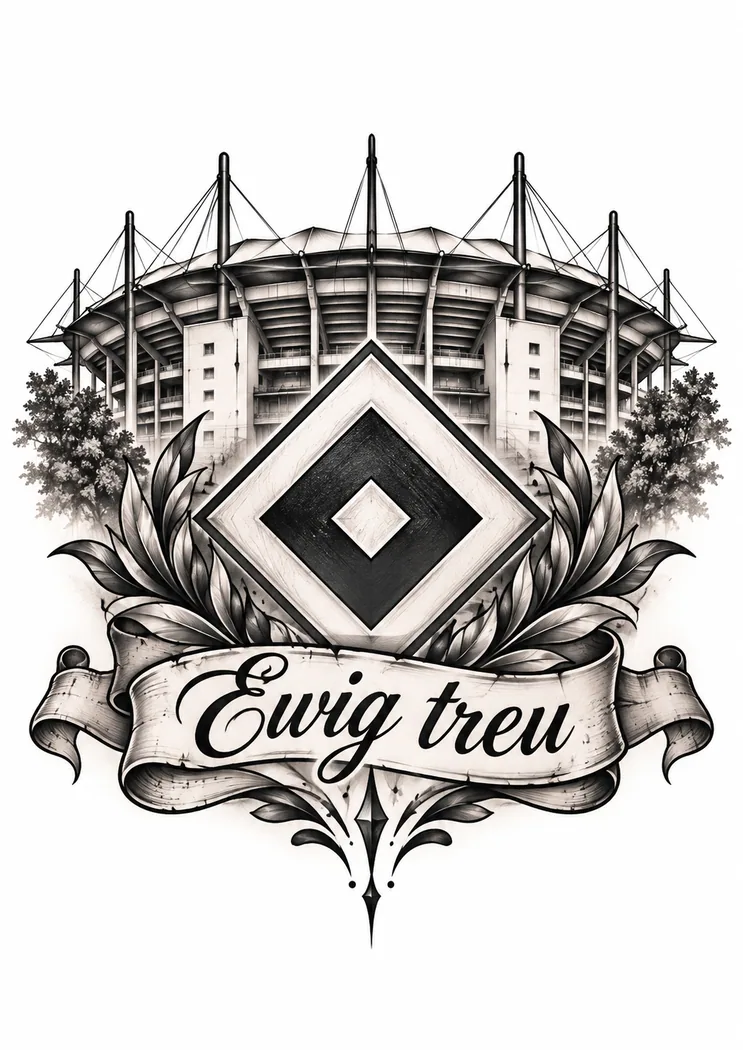 HSV Tattoo Zeichnung: Ewig treu