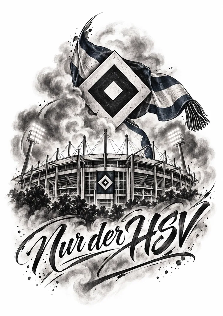 HSV Tattoo Zeichnung: Nur der HSV